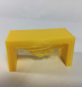 Rough surfaces underneath overhangs of 3D printed part