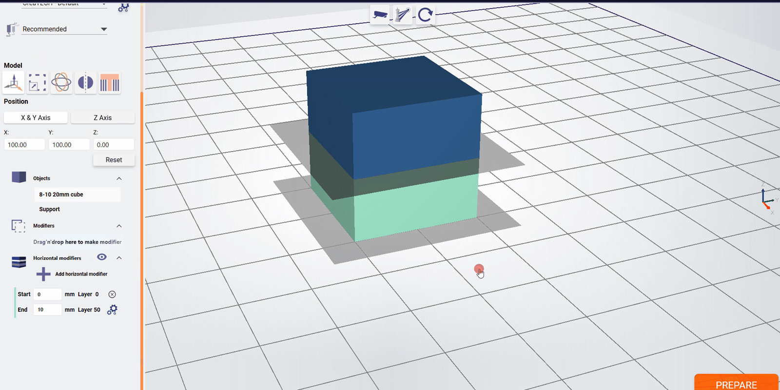 Horizontal modifiers in REALvision Pro