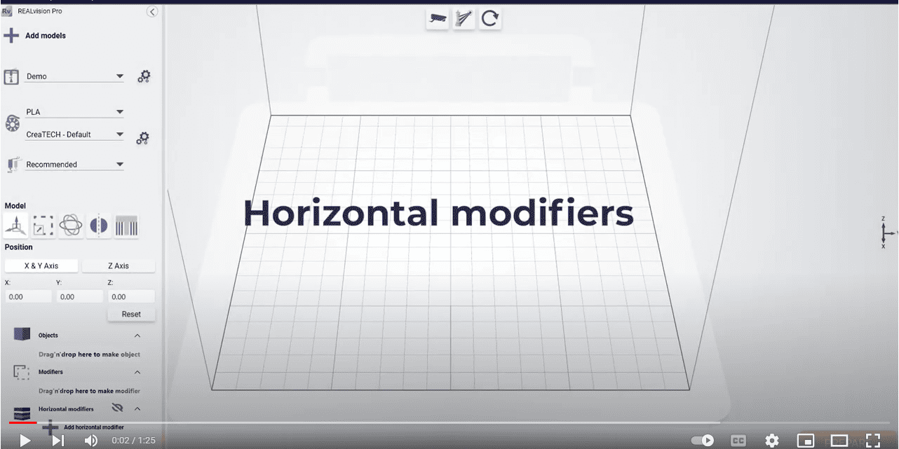 Horizontal Modifiers in REALvision Pro