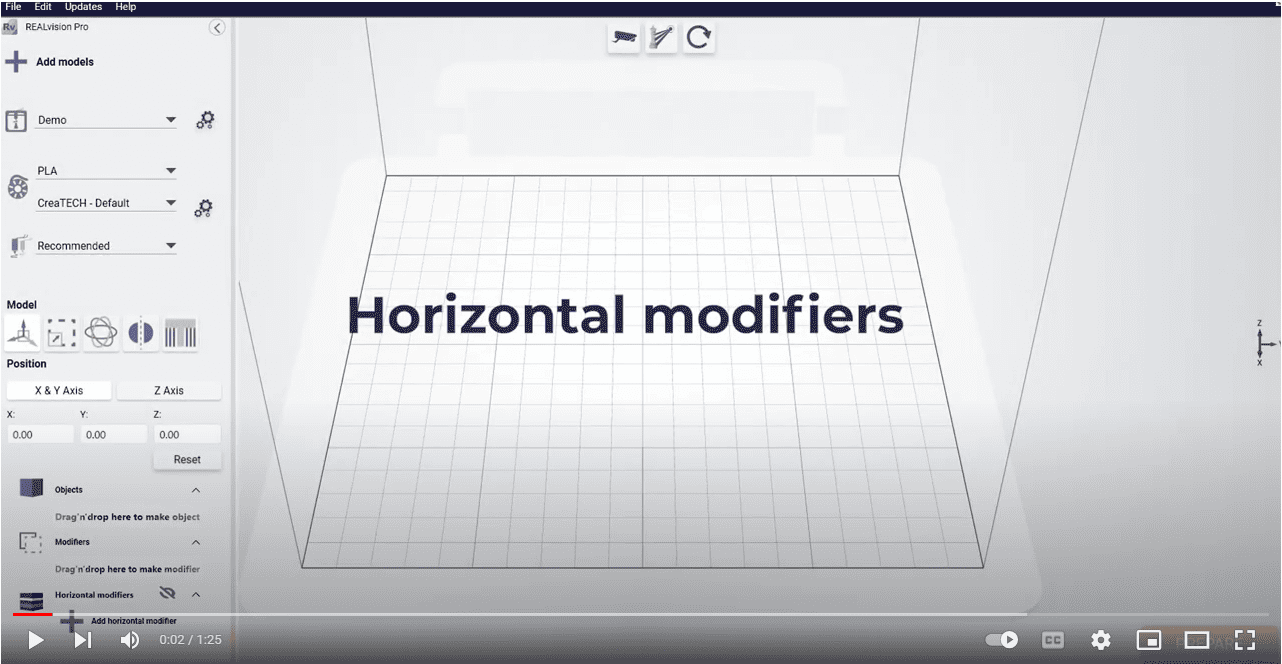 Horizontal Modifiers in REALvision Pro