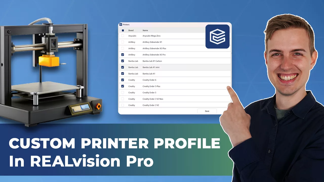 Adding a printer model in REALvision Pro