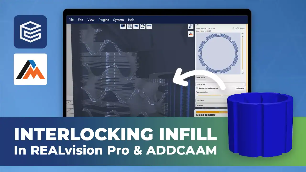 Interlocking infill with ADDCAAM